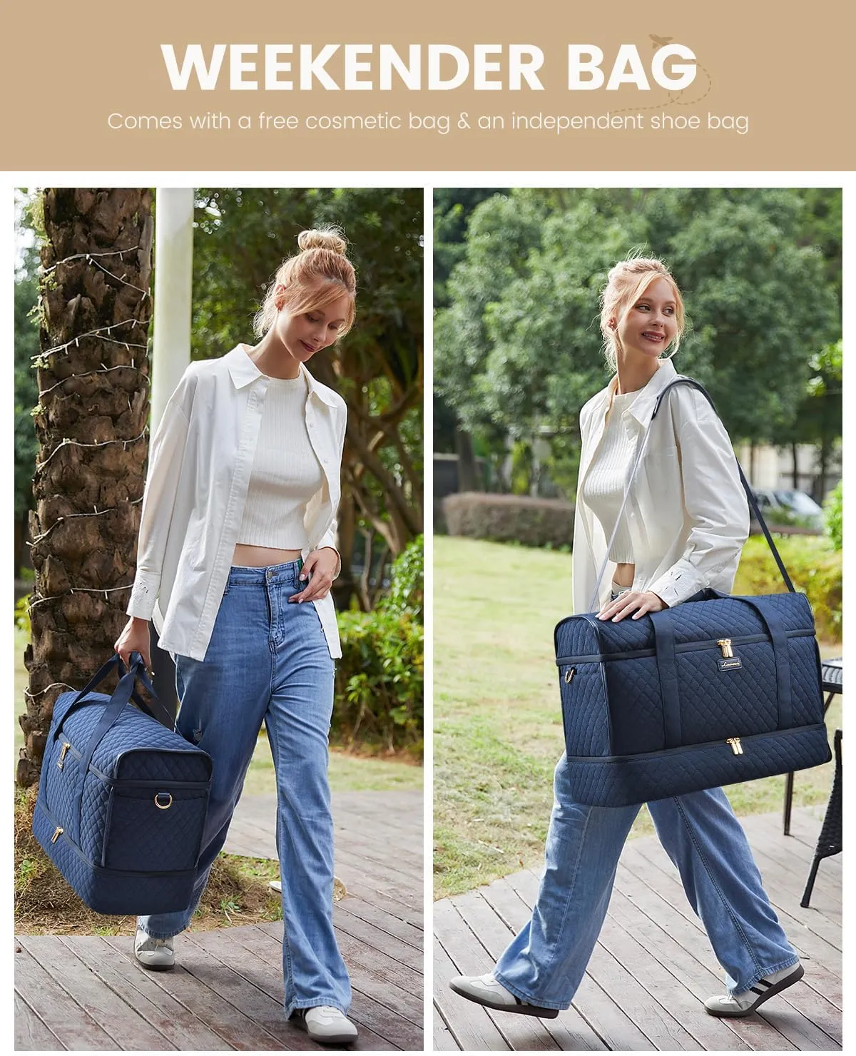 LOVEVOOK Large Travel Duffle Bag, Weekender Bags for Women With Shoe Compartment, Overnight Hospital Bag For Women Labor Delivery, Carry on Bag Personal Item Travel Bag, Yoga Gym Duffel Bag