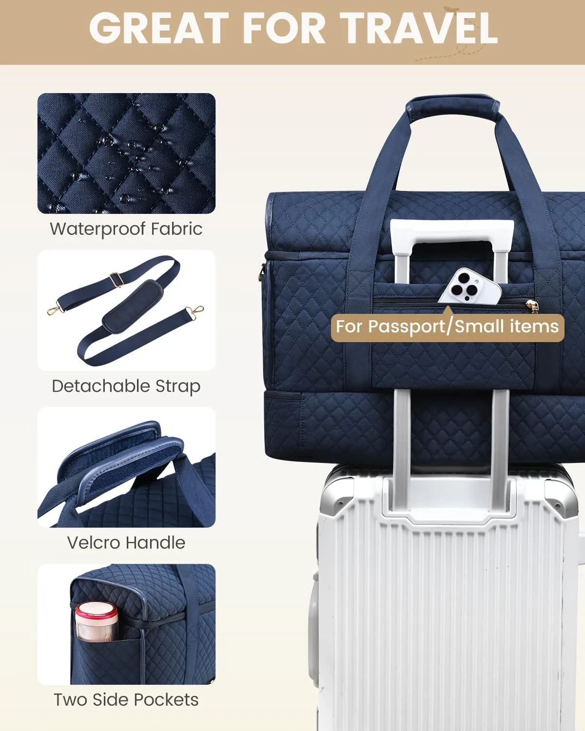 LOVEVOOK Large Travel Duffle Bag, Weekender Bags for Women With Shoe Compartment, Overnight Hospital Bag For Women Labor Delivery, Carry on Bag Personal Item Travel Bag, Yoga Gym Duffel Bag