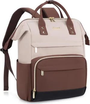 LOVEVOOK Mini Backpack for Women, Cute Small Backpacks Purse, Fashion Bag for Work Travel Gift, 14 inch Lightweight Daypack, Beige-Coffee-Black