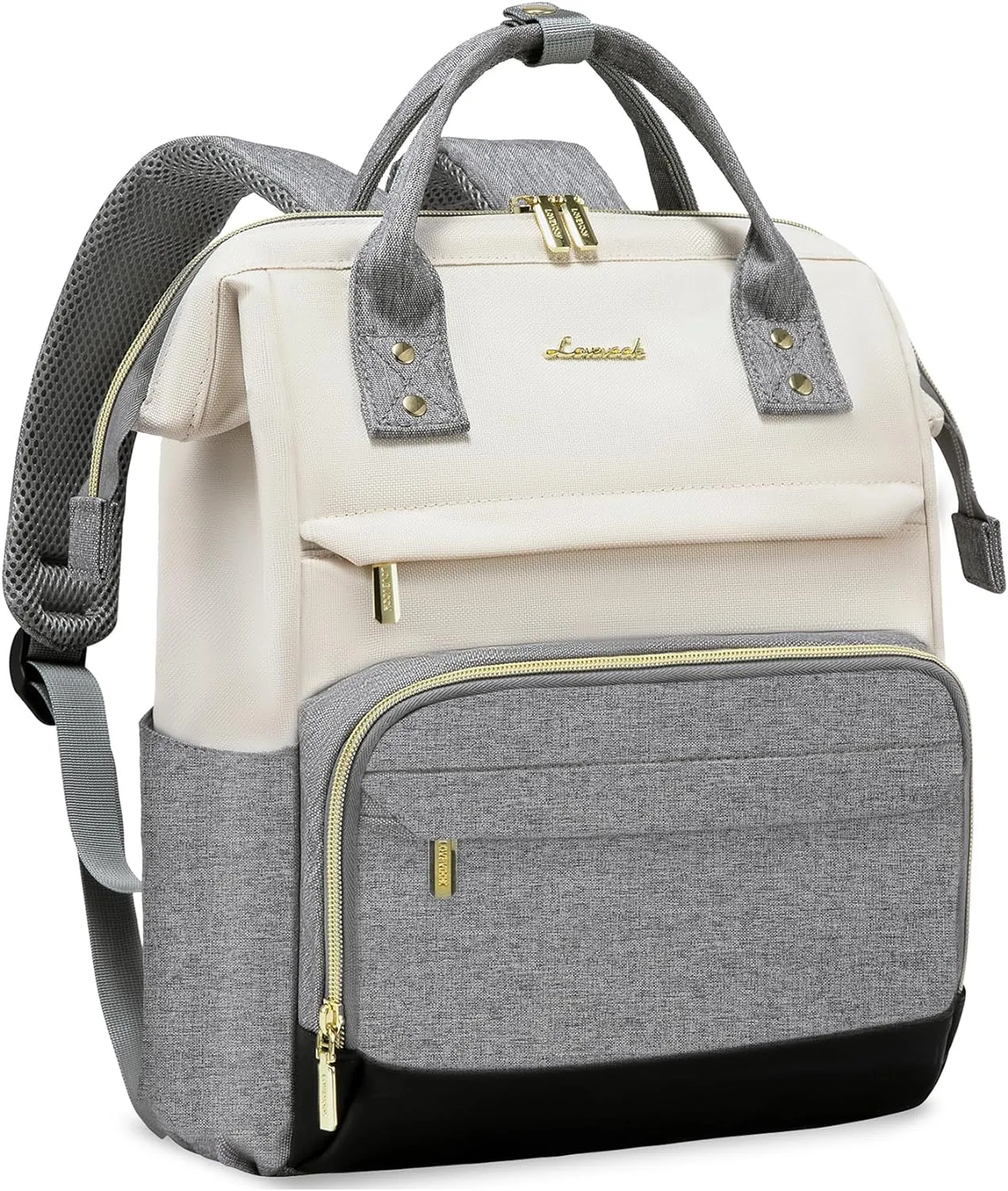 LOVEVOOK Mini Backpack for Women, Cute Small Backpacks Purse, Fashion Bag for Work Travel Gift, Lightweight Daypack, White-Grey