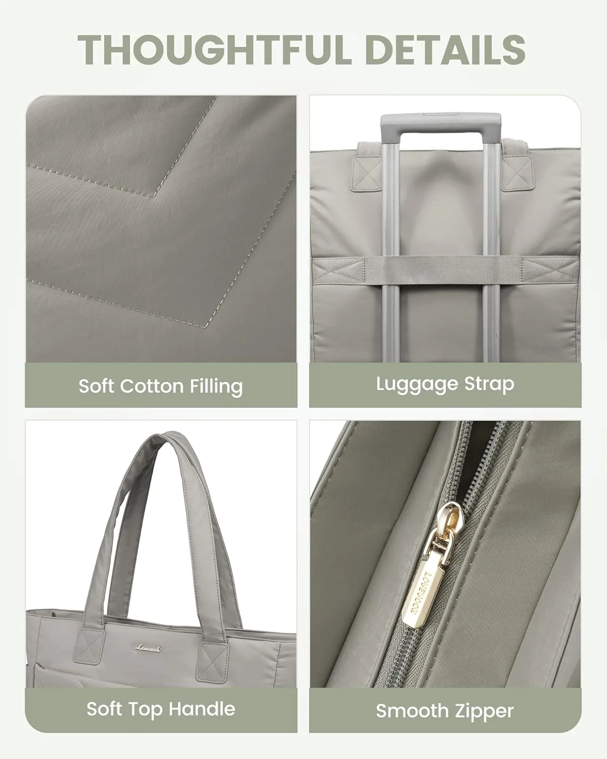 LOVEVOOK Tote Travel Bag for Women, Puffer Work Handbag with Zipper for Teacher Nurse, Quilted Laptop Shoulder Gym Bag Cute
