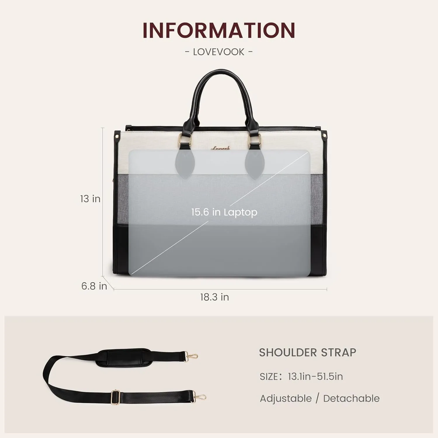 LOVEVOOK Weekender Bags for Women 18-21" Large Capacity Dual Material All-In-One Travel Duffle Carry On Bag with Laptop Compartment, Wet/Dry Separation for Overnight/Gym 1 Shoe Organizer, 2 Pockets