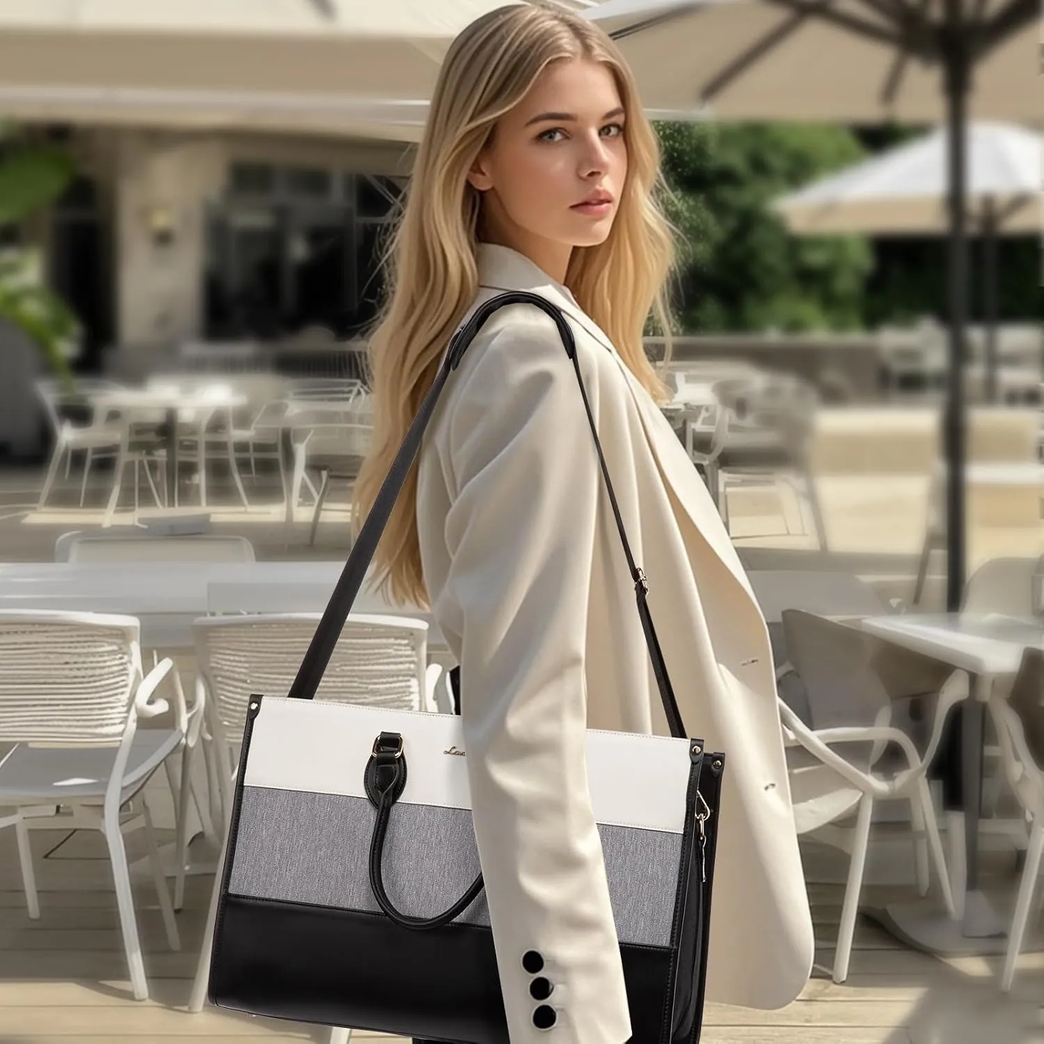LOVEVOOK Weekender Bags for Women 18-21" Large Capacity Dual Material All-In-One Travel Duffle Carry On Bag with Laptop Compartment, Wet/Dry Separation for Overnight/Gym 1 Shoe Organizer, 2 Pockets