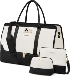 LOVEVOOK Weekender Bags for Women Travel Duffle Bag with Shoe Compartment, Carry on Overnight Bag Set