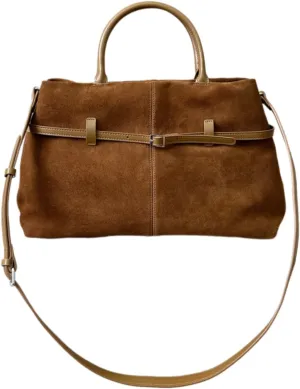 LuxeSuede – Premium Suede and Leather Handbag with Adjustable Strap
