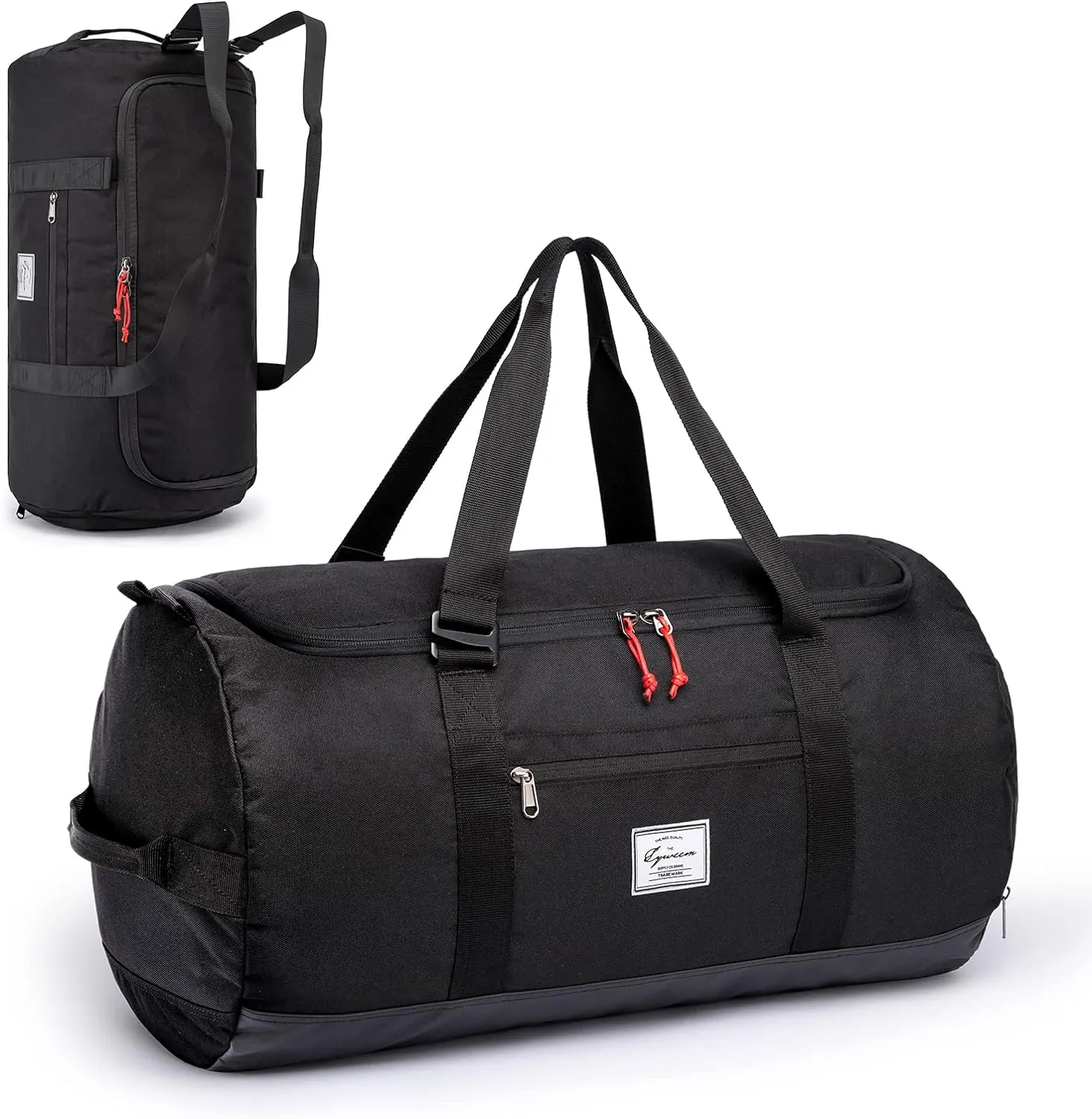 Lyweem 60L Duffle Bag for Men Travel Duffel Bag Large Size for Women Weekender Overnight with Shoes Compartment Multifunctional Gym Bags, Black