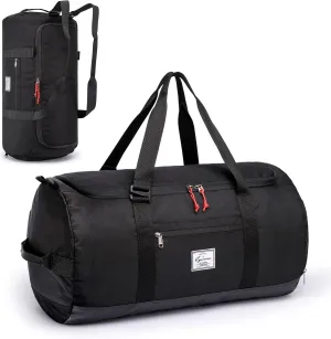 Lyweem 60L Duffle Bag for Men Travel Duffel Bag Large Size for Women Weekender Overnight with Shoes Compartment Multifunctional Gym Bags, Black
