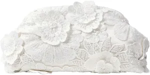 MakeMeChic Women's 3D Flower Evening Bag Lace Appliques Clutch Purse Underarm Handbags