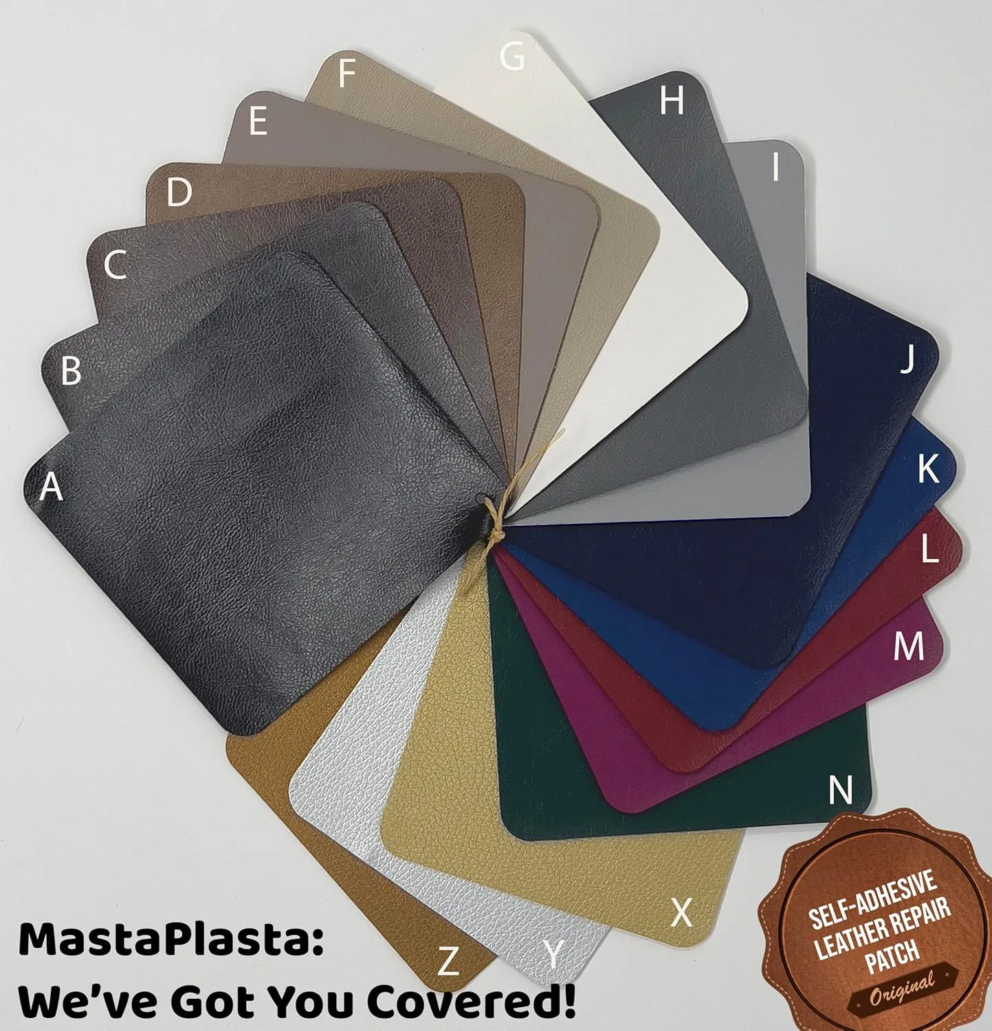 MastaPlasta Original Self-Adhesive Leather Repair Patch - Mid-Brown 11" x 8" (28 x 20 cm), Instant Upholstery-Quality Scratch & Tear Repair for Sofas, Car Interiors, Bags, Vinyl & More