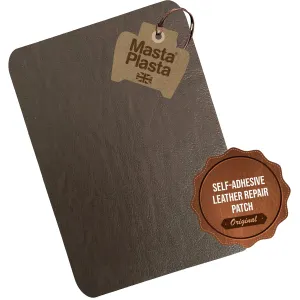 MastaPlasta Original Self-Adhesive Leather Repair Patch - Mid-Brown 11" x 8" (28 x 20 cm), Instant Upholstery-Quality Scratch & Tear Repair for Sofas, Car Interiors, Bags, Vinyl & More