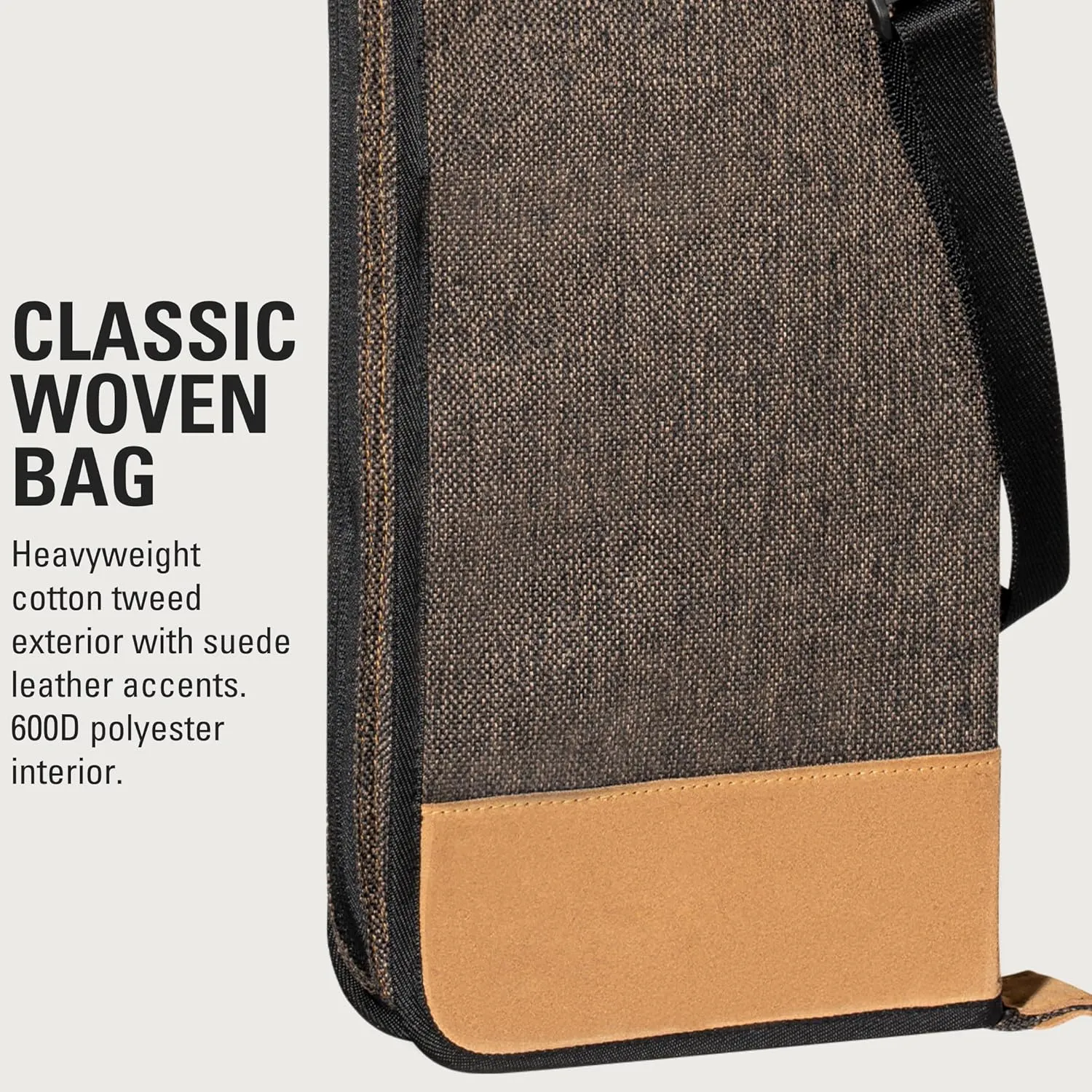 Meinl Cymbals Drumstick Bag — Classic Woven — for Sticks, Mallets, Brushes and Rods, Heavy-Duty Fabric with Shoulder Strap Plus Floor Tom Hooks, 2-Year Warranty (MCSBMO)