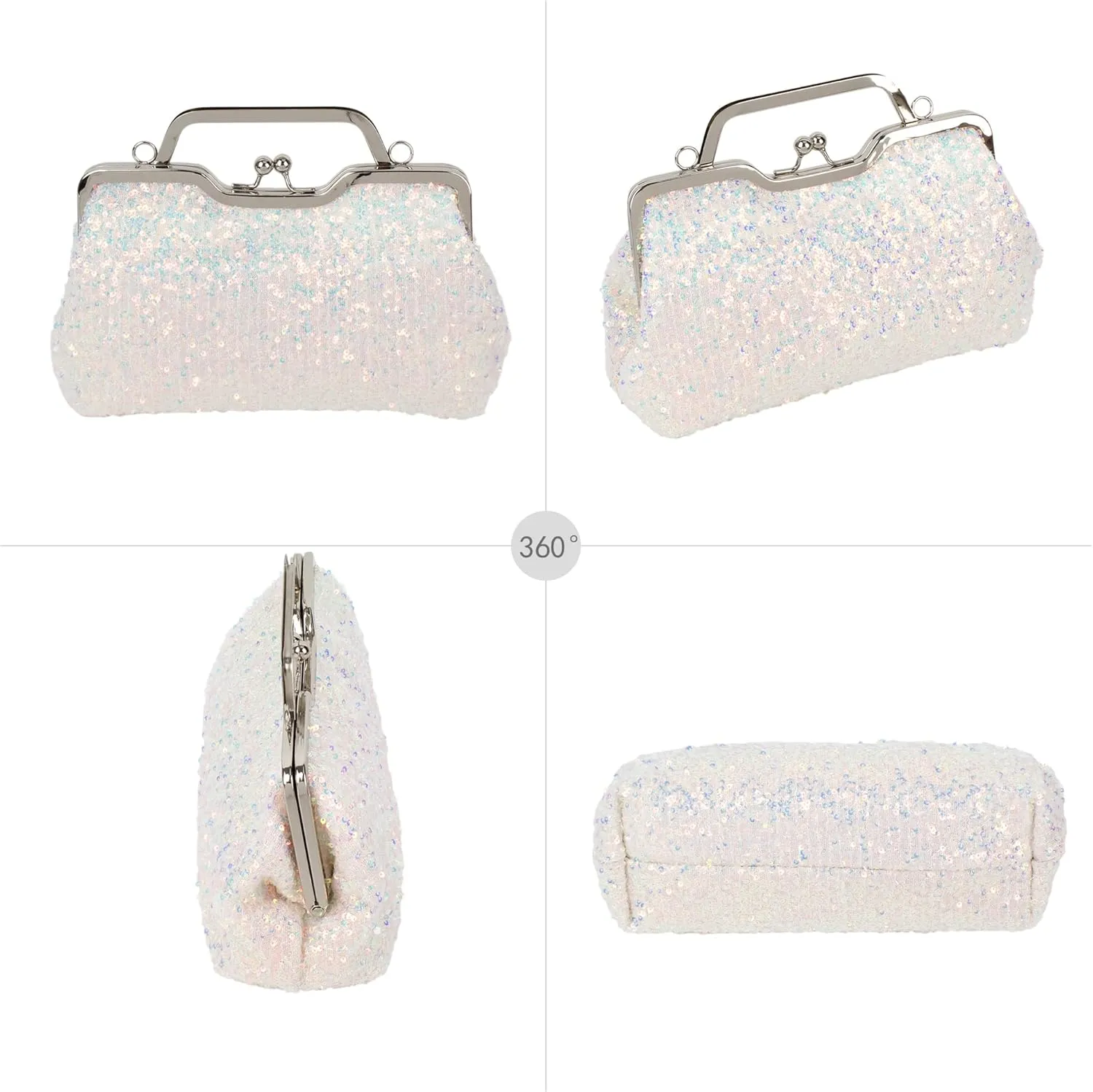Mermaid Sequins Clutch Sparkling Glitter Evening Crossbody Shell Bag Banquet Handbag Party Prom Wedding Purse