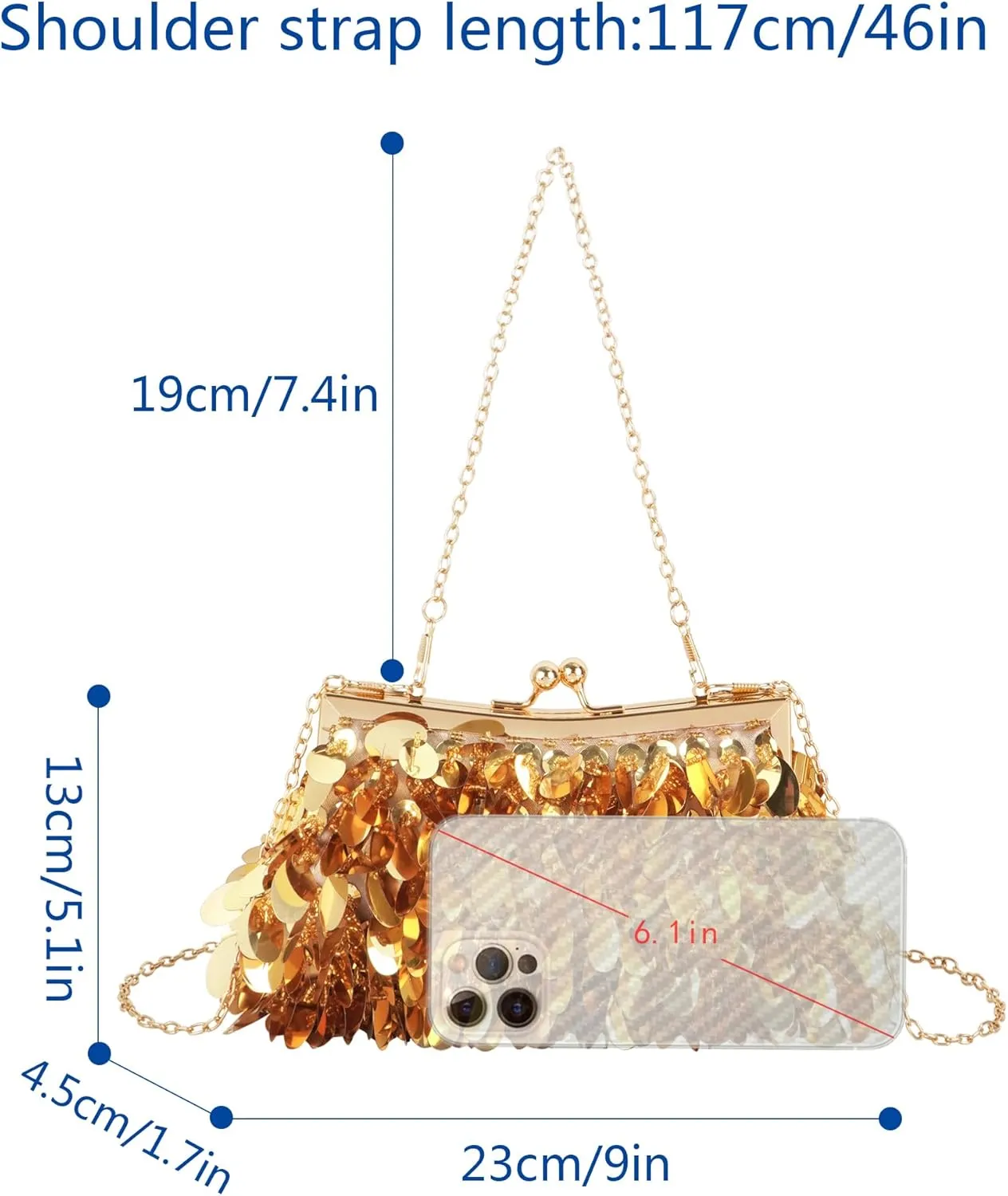 Mermaid Sequins Clutch Sparkling Glitter Evening Crossbody Shell Bag Banquet Handbag Party Prom Wedding Purse