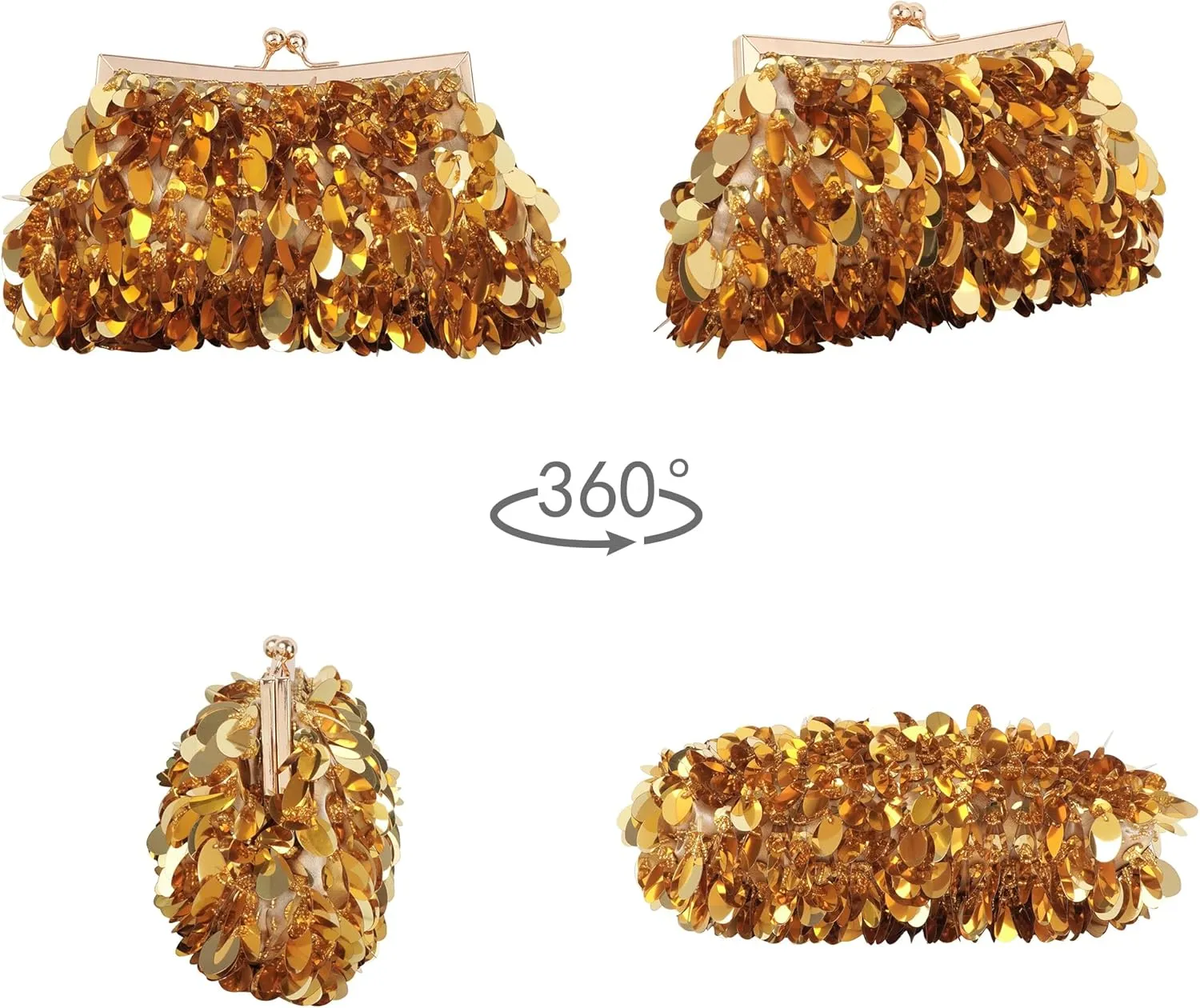 Mermaid Sequins Clutch Sparkling Glitter Evening Crossbody Shell Bag Banquet Handbag Party Prom Wedding Purse