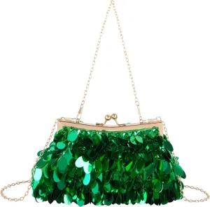 Mermaid Sequins Clutch Sparkling Glitter Evening Crossbody Shell Bag Banquet Handbag Party Prom Wedding Purse