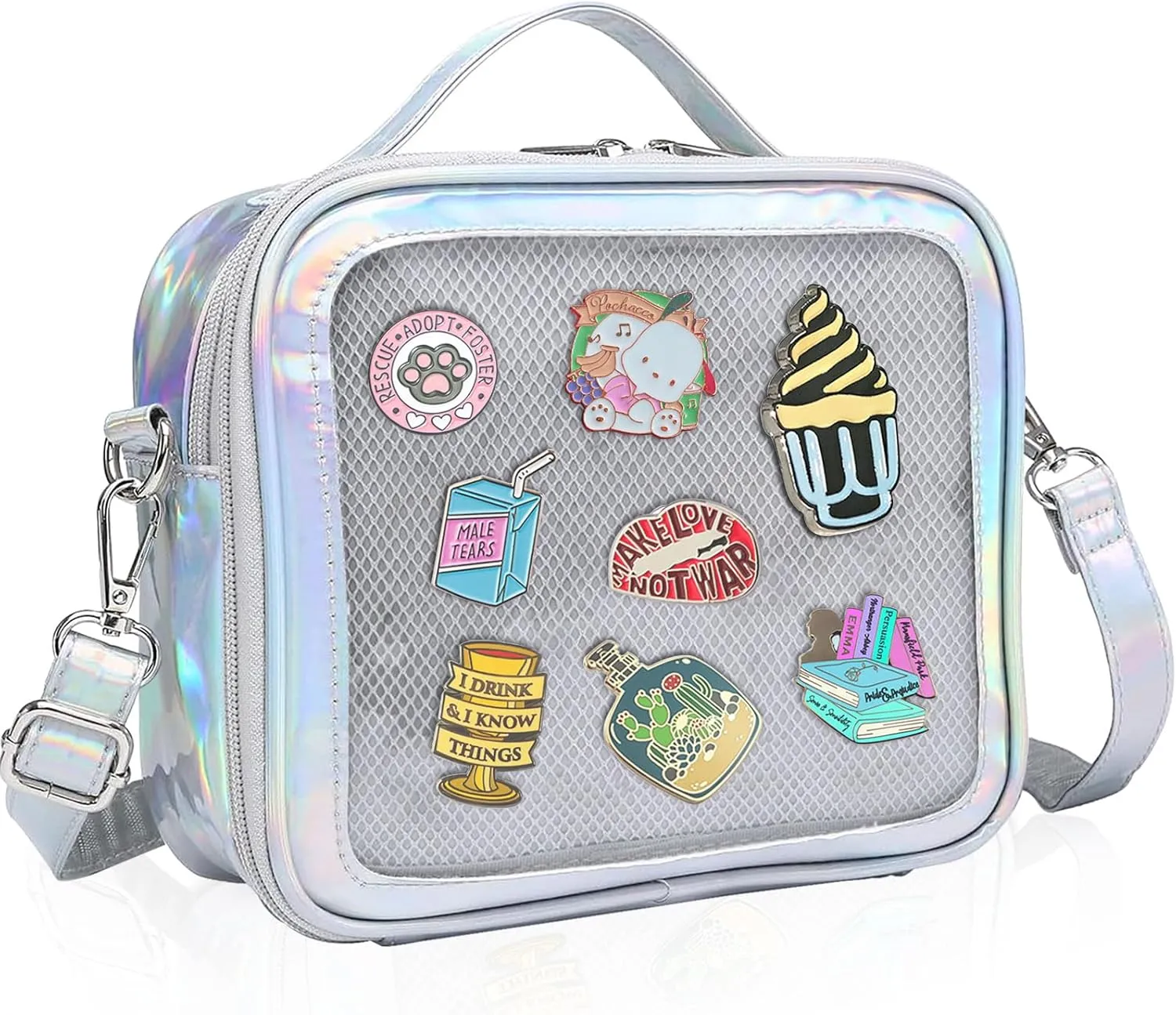 Messenger Bag for Teen Women Girls Kids Casual Travel Clear Crossbody Bag Men Small Ita Bag Trendy Handbags