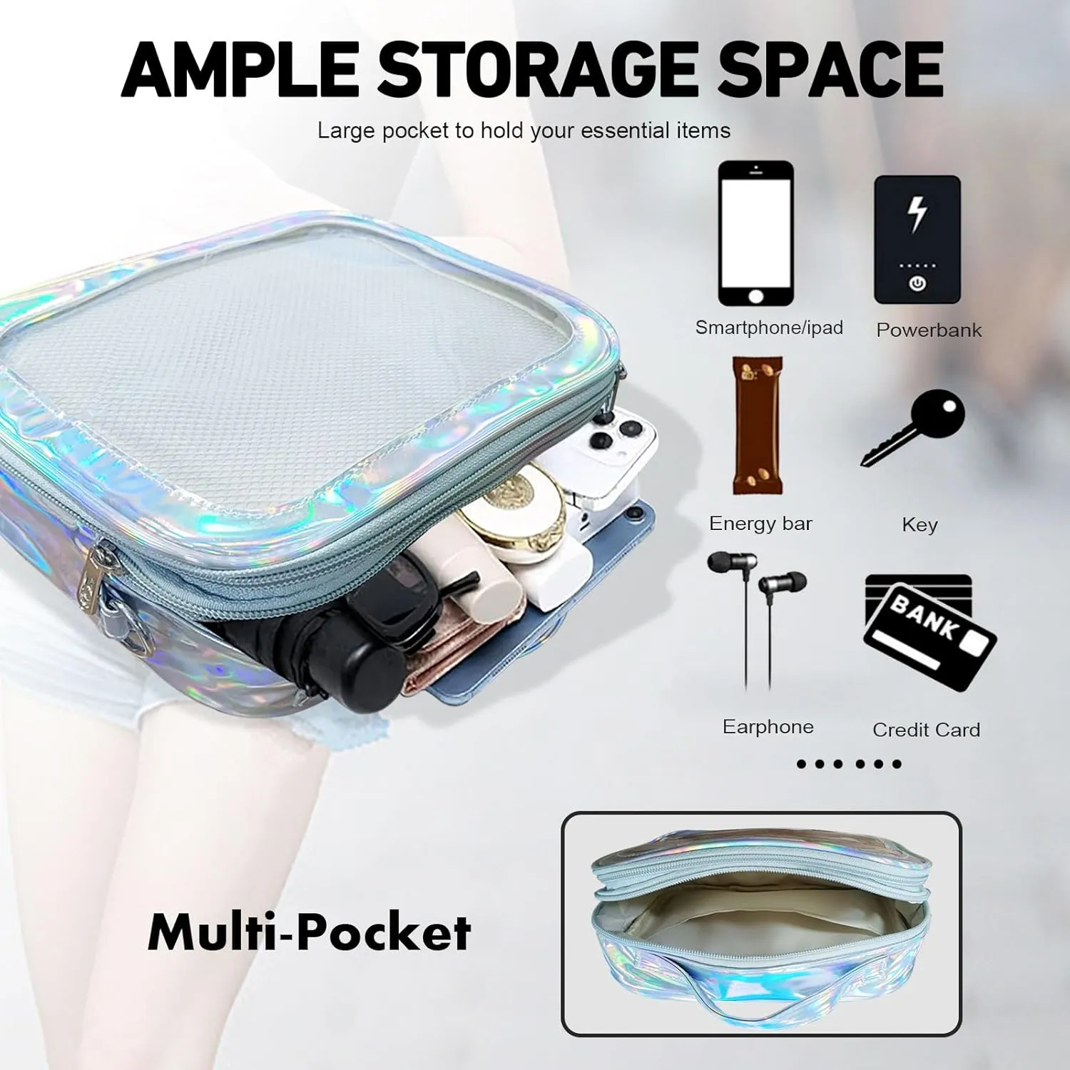 Messenger Bag for Teen Women Girls Kids Casual Travel Clear Crossbody Bag Men Small Ita Bag Trendy Handbags