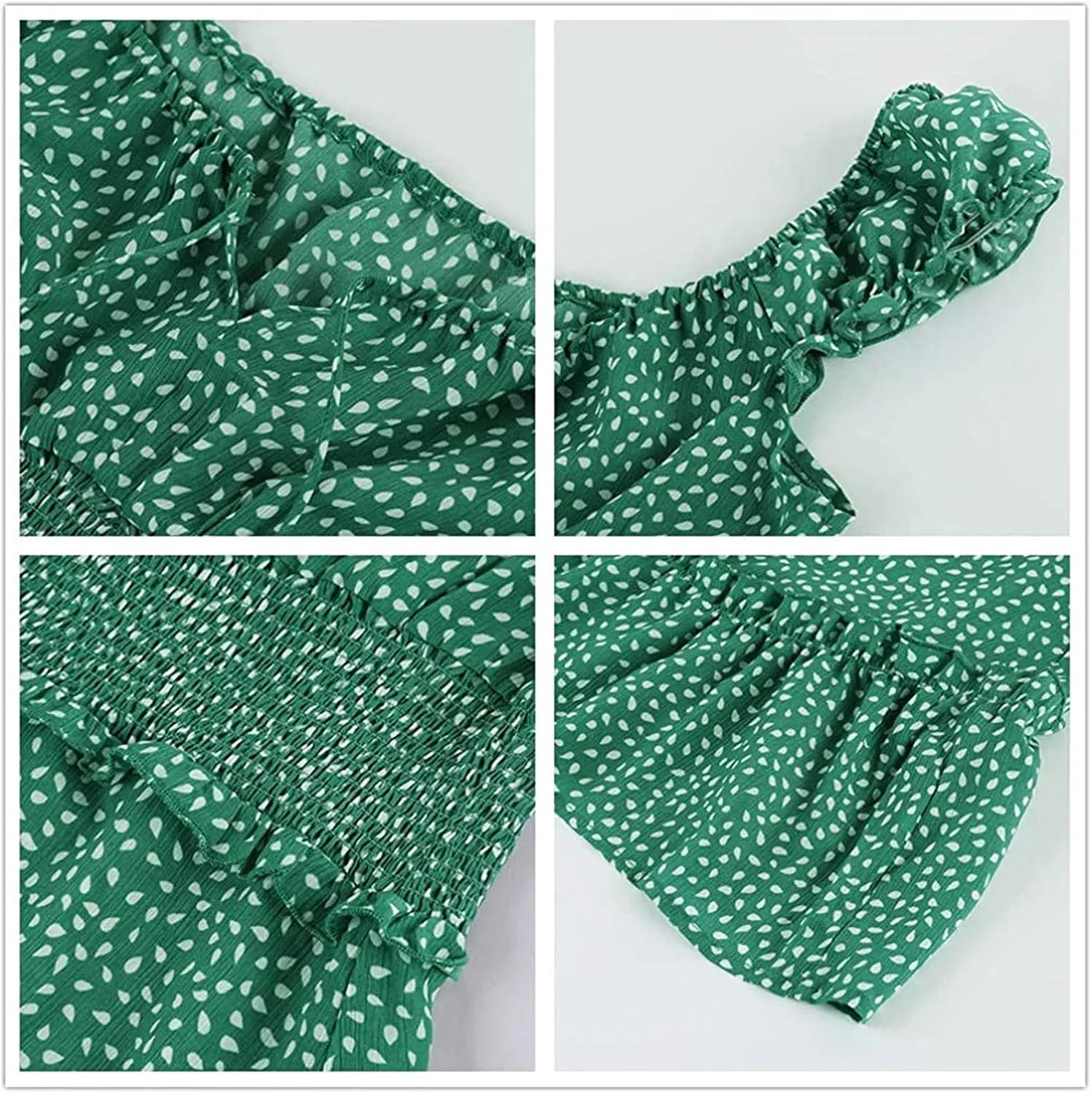 Milk Maid Dress for Women 2025 Casual Sexy Heart Neckline Ruffled Sleeve Floral Print Summer Dress with Elastic Waist