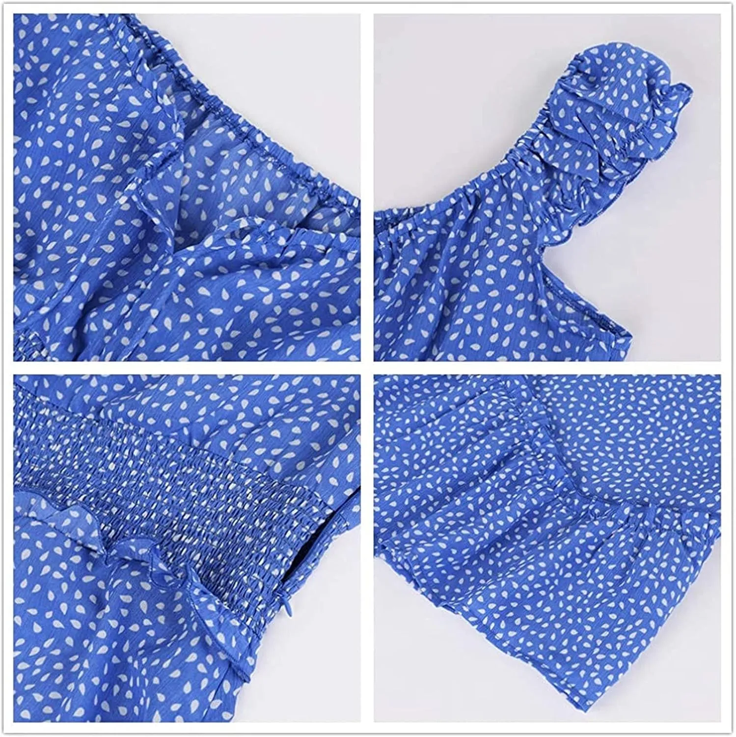 Milk Maid Dress for Women 2025 Casual Sexy Heart Neckline Ruffled Sleeve Floral Print Summer Dress with Elastic Waist