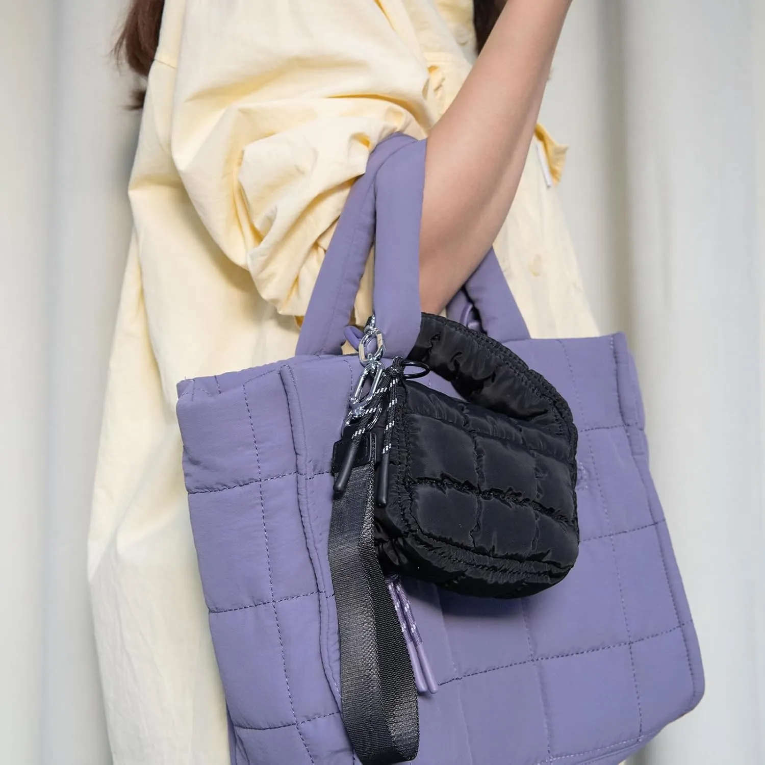 Mini Quilted Wristlet Bag for Women, Puffer Handbags,Evening Bags,Charm Lipstick Bag,Cute bag Charm for Gift