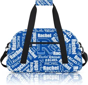Mini Sports Duffel Bag Waterproof Custom Women Small Gym Bag 18 inch for Men Carry on Overnight Travel Tote Bag Cobalt Blue