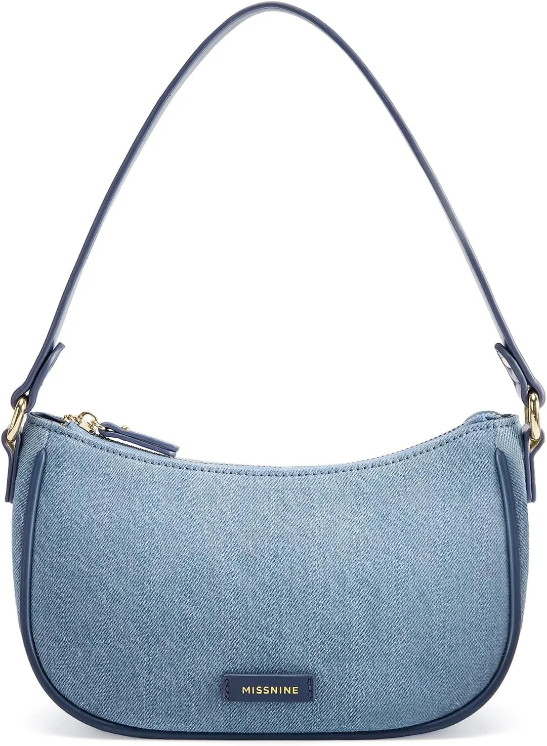 Missnine Fringe Denim Purse Hobo Handbag for Women Jean Purse Clutch Crescent Shoulder Bags Distressed Mini Tote Bag Blue