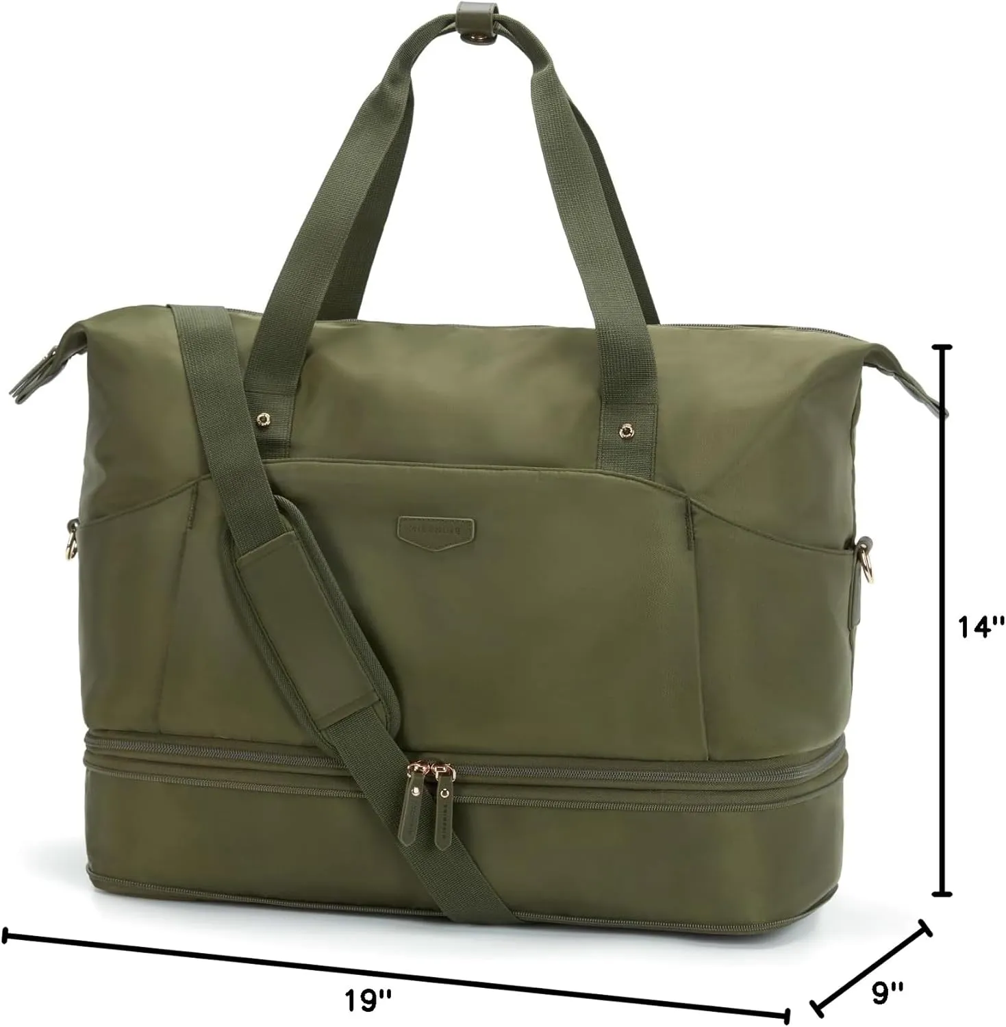 Missnine Weekender Bag for Women, Foldie Travel Bag Expandable with Shoes Compartment Travel Duffel 50L Carry on Overnight Gym