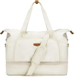 Missnine Weekender Bag for Women, Foldie Travel Bag Expandable with Shoes Compartment Travel Duffel 50L Carry on Overnight Gym