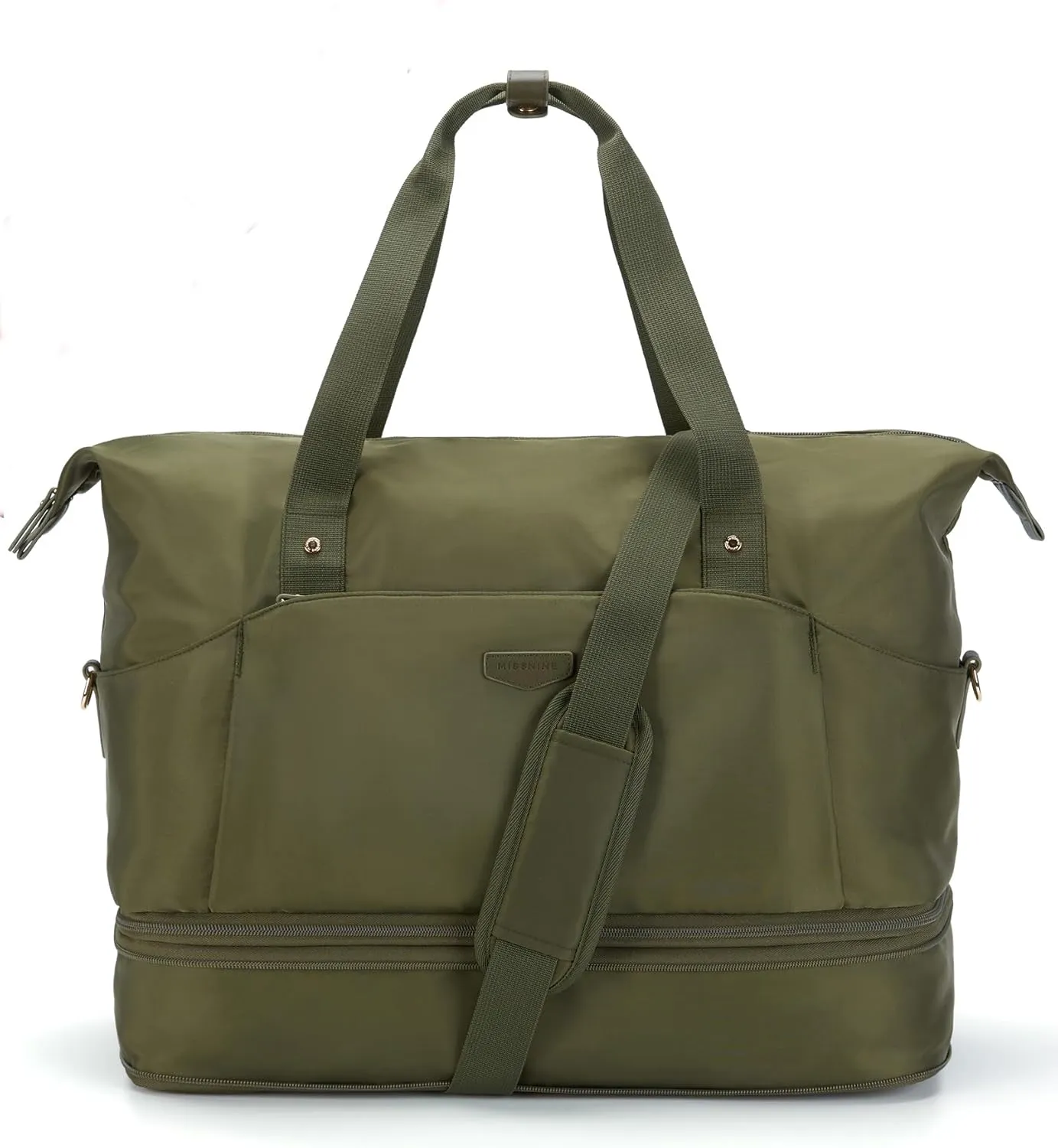 Missnine Weekender Bag for Women, Foldie Travel Bag Expandable with Shoes Compartment Travel Duffel 50L Carry on Overnight Gym