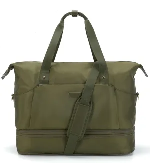 Missnine Weekender Bag for Women, Foldie Travel Bag Expandable with Shoes Compartment Travel Duffel 50L Carry on Overnight Gym