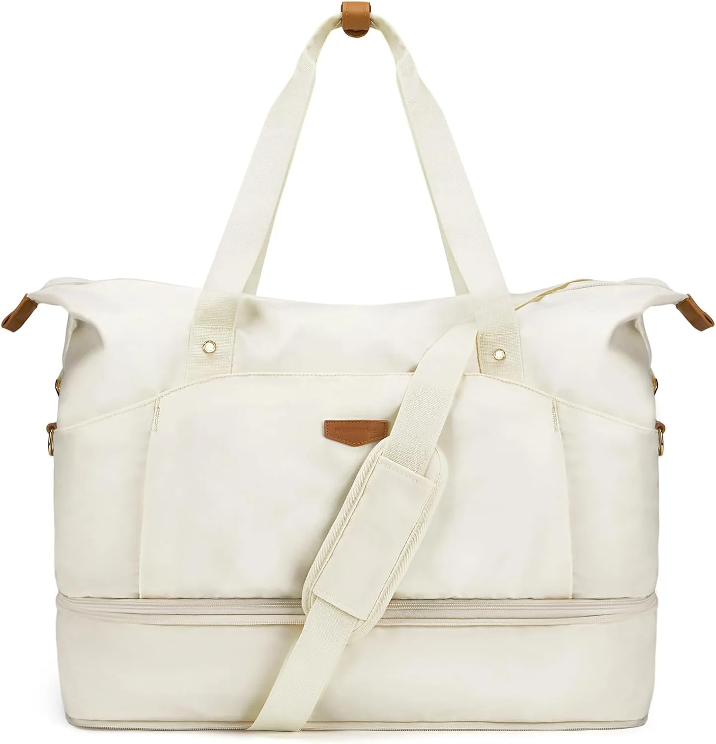 Missnine Weekender Bag for Women, Foldie Travel Bag Expandable with Shoes Compartment Travel Duffel 50L Carry on Overnight Gym