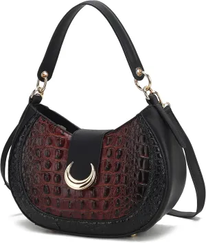 MKF Collection Shoulder Bag for Women, Croco Vegan Leather Hobo Bag Handbag Purse by Mia K