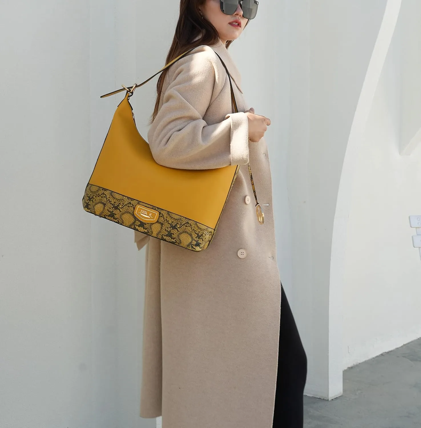MKF Collection Shoulder Bag for Women, Vegan Leather Hobo Fashion Handbag Messenger Purse