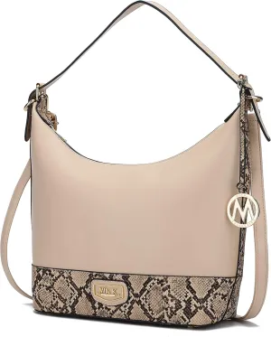 MKF Collection Shoulder Bag for Women, Vegan Leather Hobo Fashion Handbag Messenger Purse