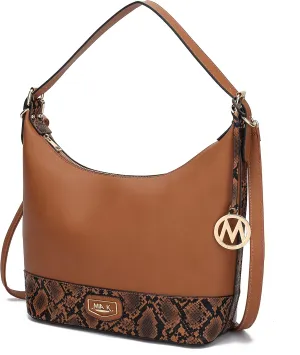 MKF Collection Shoulder Bag for Women, Vegan Leather Hobo Fashion Handbag Messenger Purse