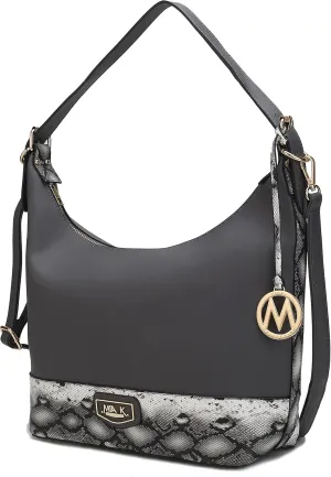 MKF Collection Shoulder Bag for Women, Vegan Leather Hobo Fashion Handbag Messenger Purse