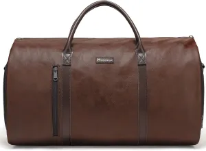 Modoker Convertible Leather Garment Bag, Carry on Garment Bags for Travel, Garment Duffel Bag, Gifts for Men Women Business Waterproof Suitcase Suit Travel Bags, Brown