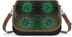Molecules of The Virus Classic Crossbody Bags Purses for Women Leather Shoulder Handbags with Adjustable Strap