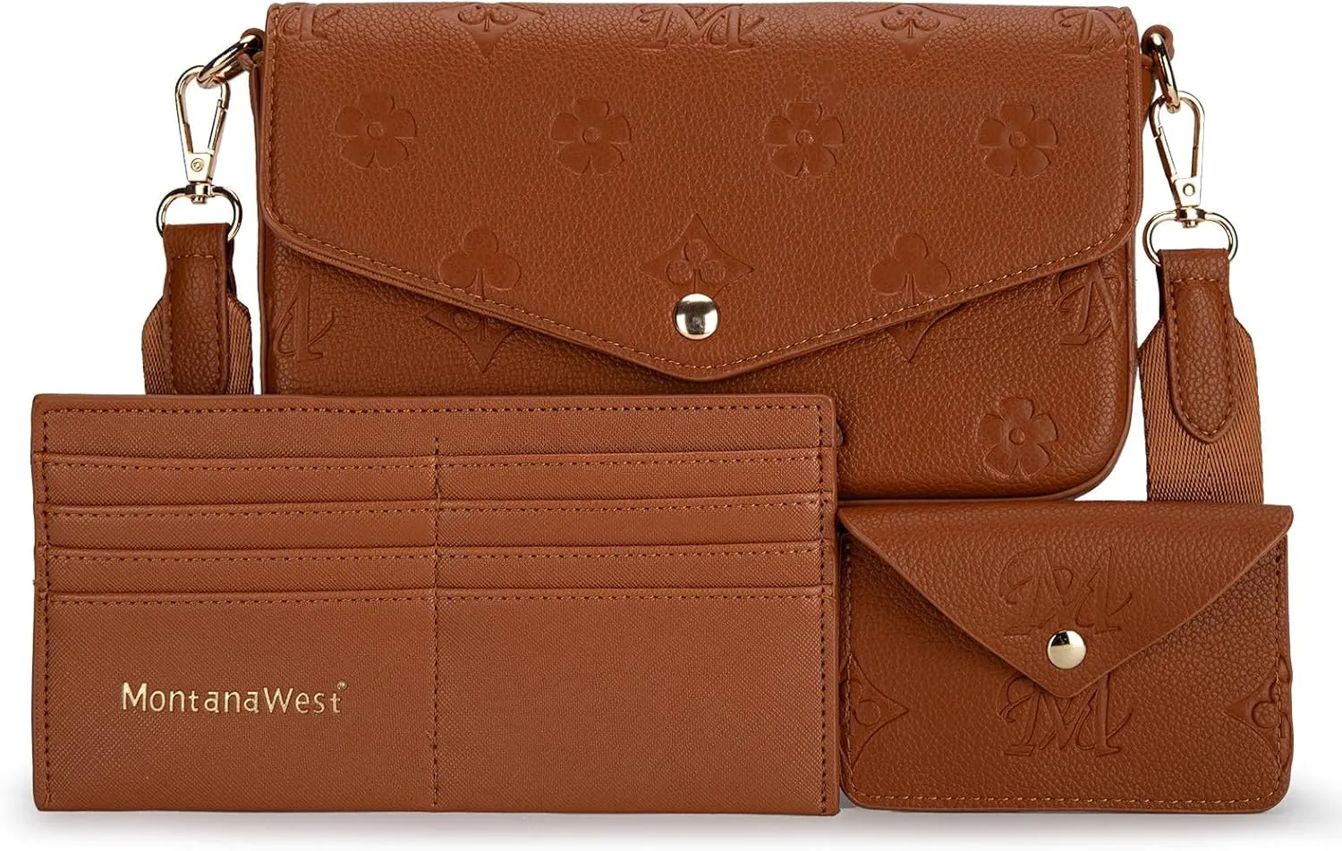 Montana West 3PCS Crossbody Purse and Wallet Set for Women with Adjustable Strap