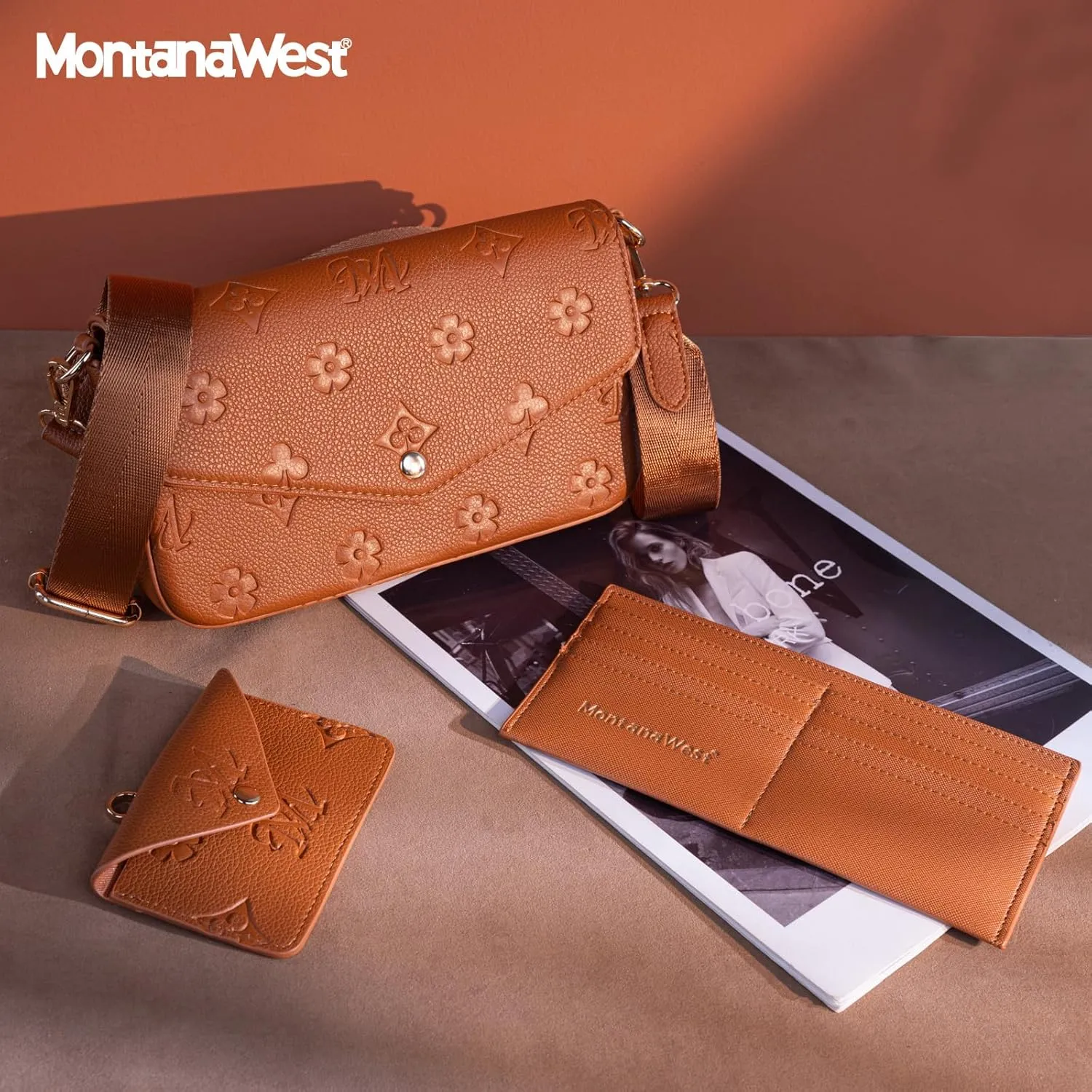 Montana West 3PCS Crossbody Purse and Wallet Set for Women with Adjustable Strap
