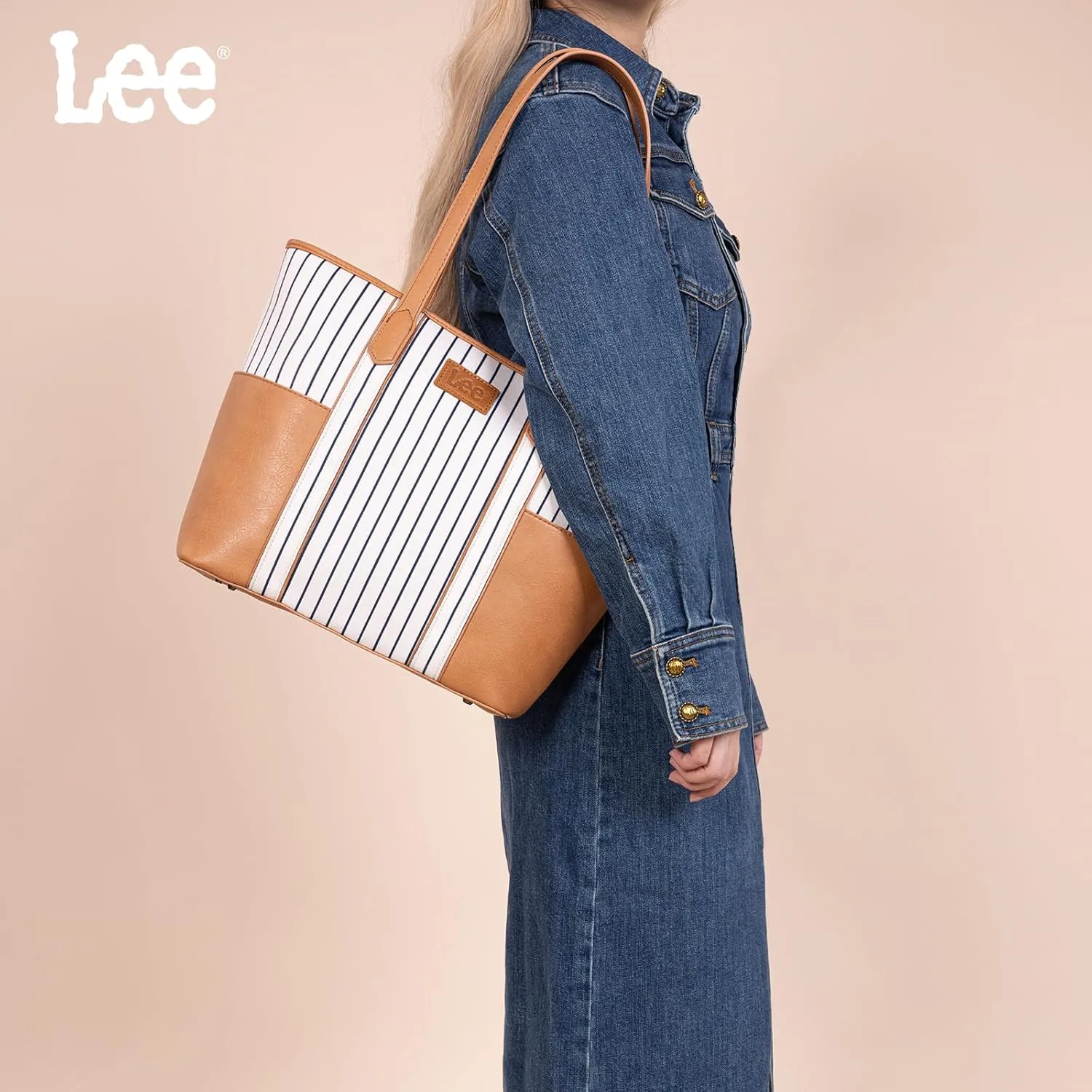 Montana West x Lee Shoulder Tote Bag for Women, Medium Top Handle Handbag Work Travel Hobo Purse