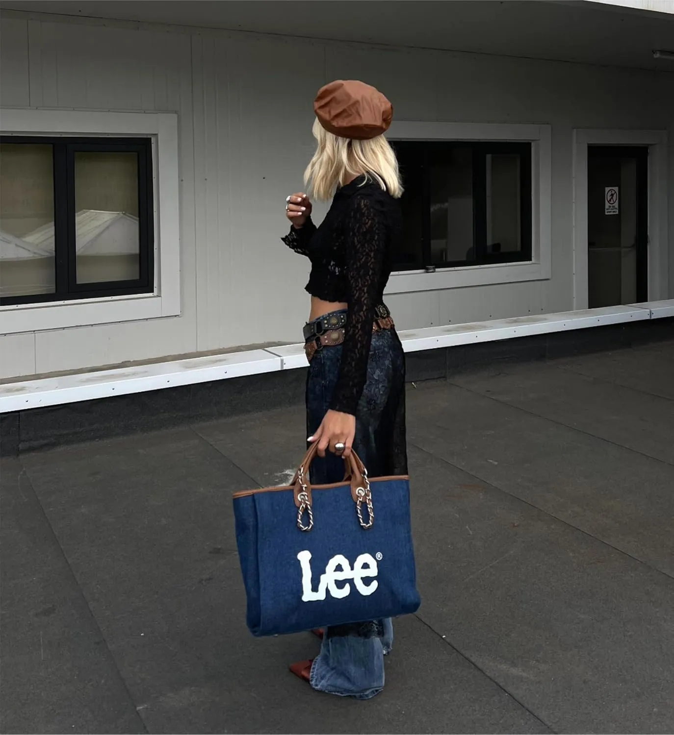 Montana West x Lee Tote Bag for Woman Denim Handbag Crossbody Shoulder Bag with Strap