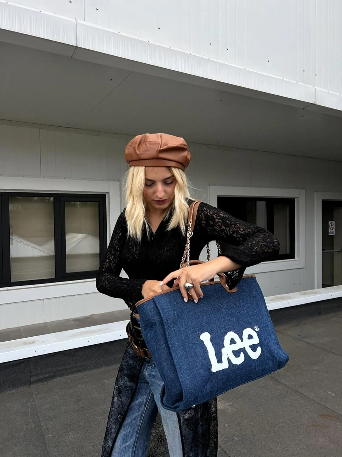 Montana West x Lee Tote Bag for Woman Denim Handbag Crossbody Shoulder Bag with Strap