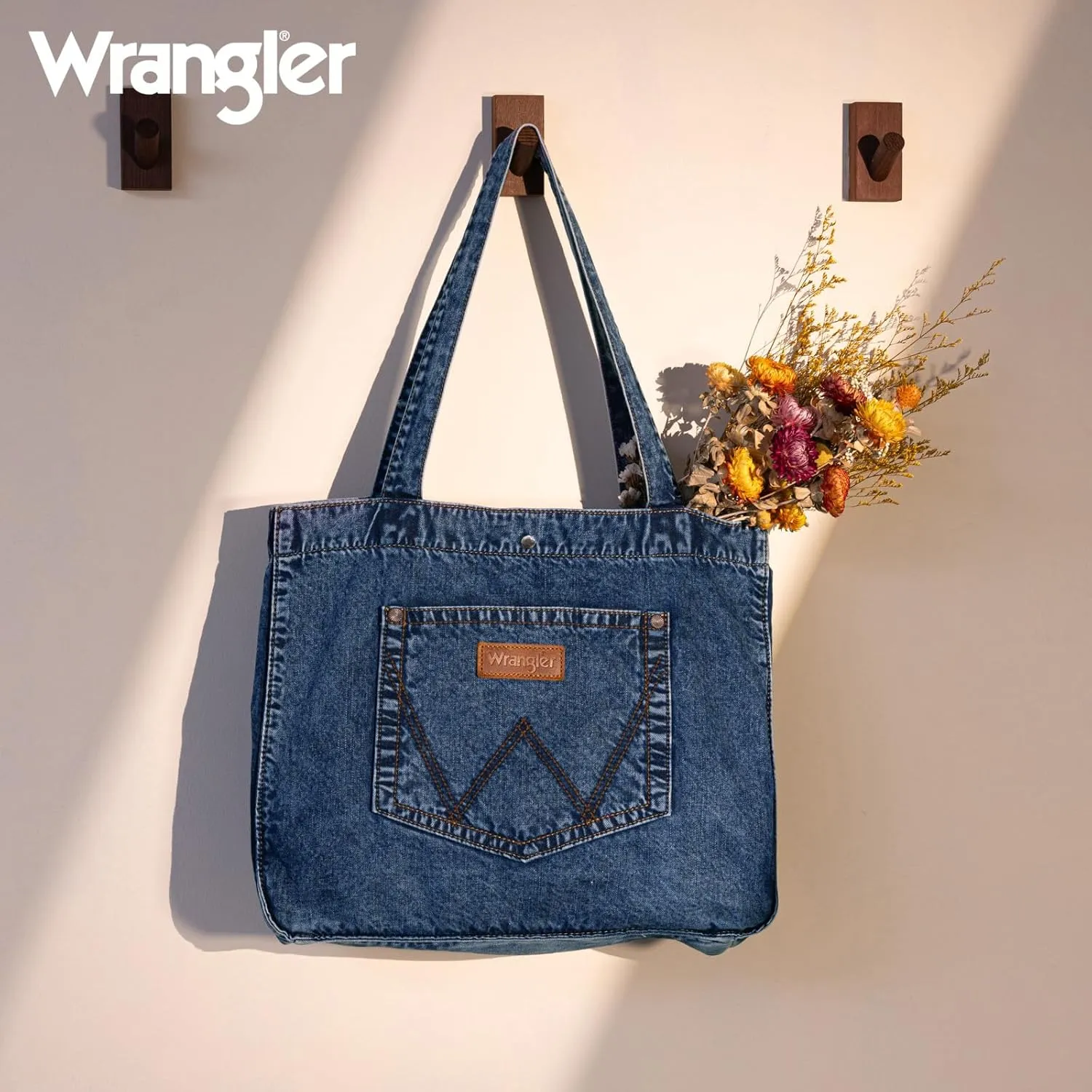 Montana West x Wrangler Tote Bag for Women Large Denim Purses for Work Travel