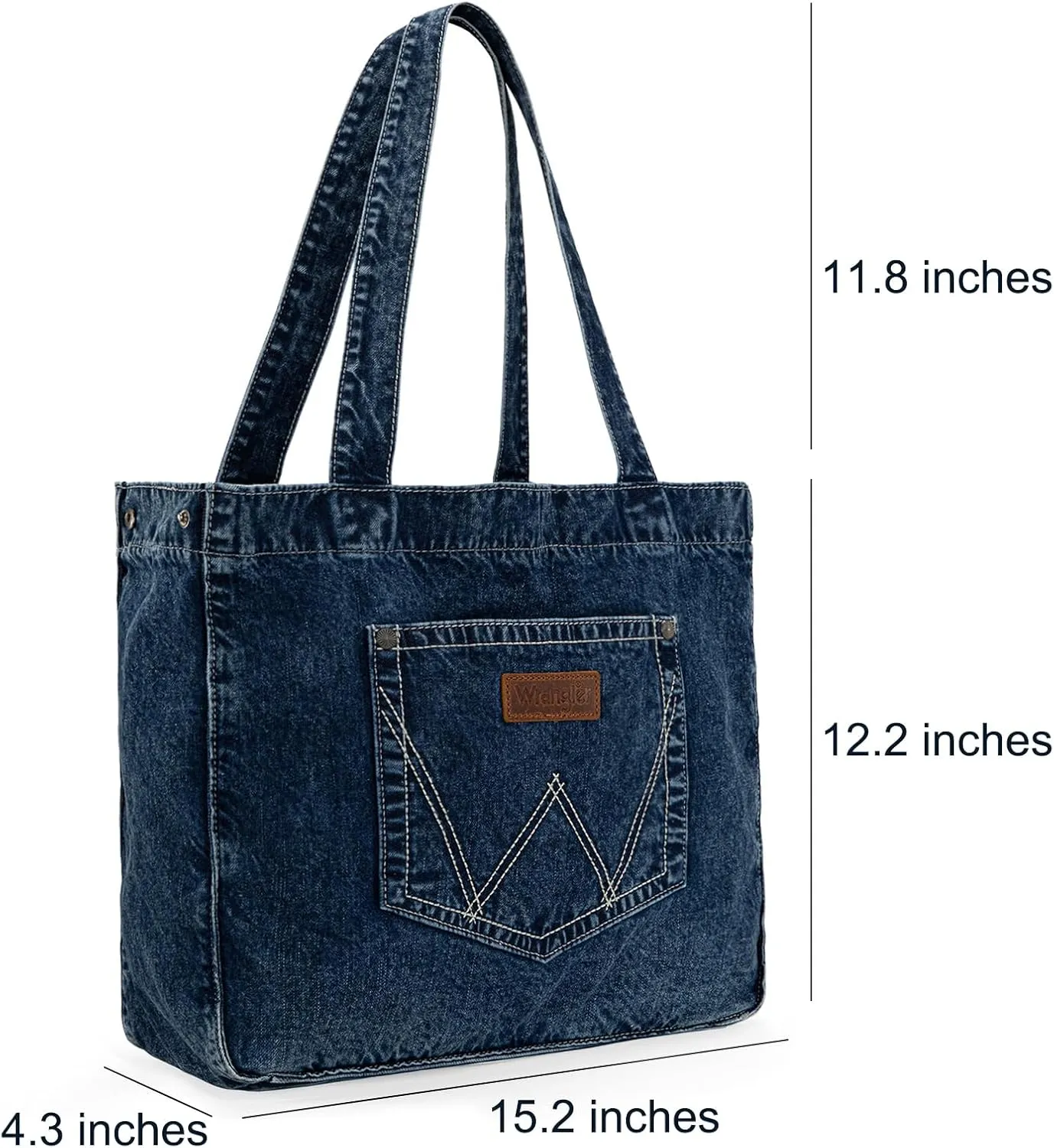 Montana West x Wrangler Tote Bag for Women Large Denim Purses for Work Travel