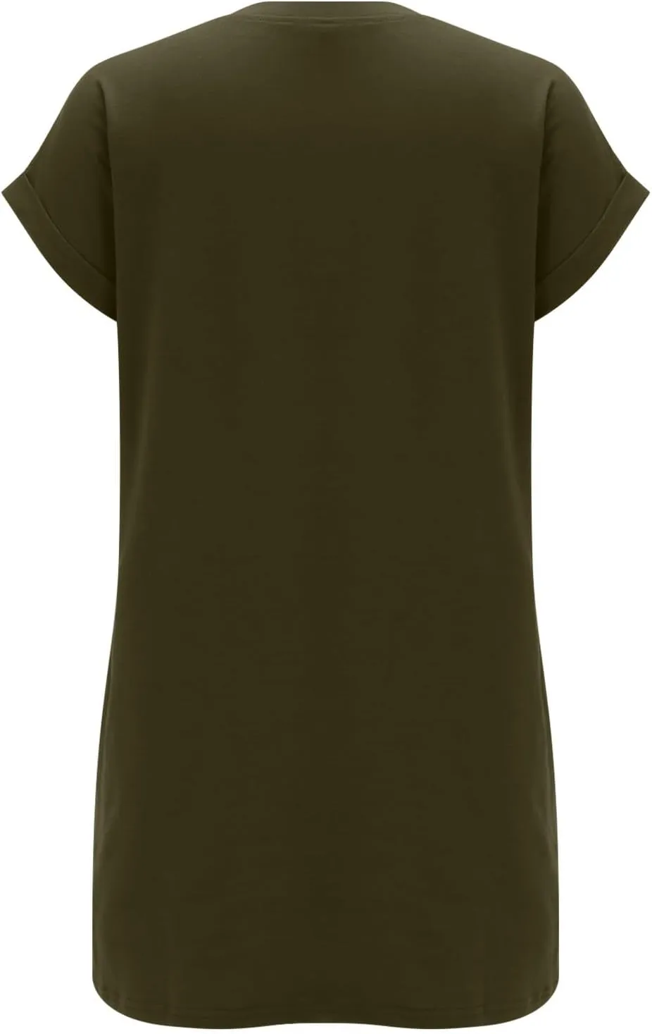 Moomoo Dresses for Women Solid Color Round Neck Batwing Sleeve T-Shirt Dress with Hidden Pockets