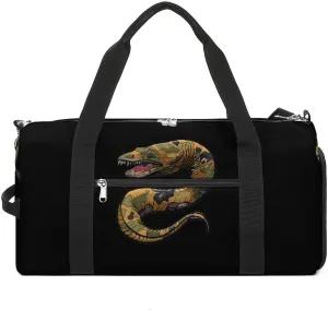 Moray Eel Camouflage Gym Bag for Women Men Lightweight Duffel Bag Travel Tote Bag Sports Bag with Shoulder Strap
