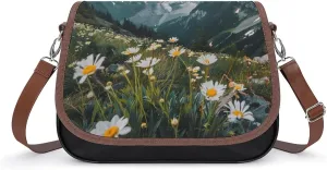 Mount Rainier National Park Women's Crossbody Bags PU Leather Shoulder Bag Handbag Purse Messenger Bag with Shoulder Strap