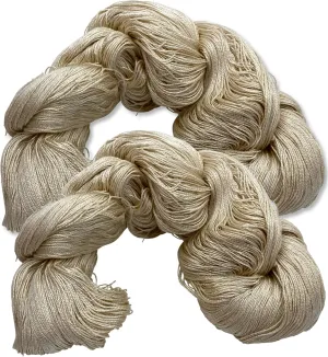 Mulberry Silk Lace Yarn, 100% Pure Off-White (Undyed) Lace Weight Skein Silk 20/2, Can Be Dyed, 100 Grams - 1000 Yards per Hank, Weaving, Crafting, Crochet, Knitting (2-Pack)
