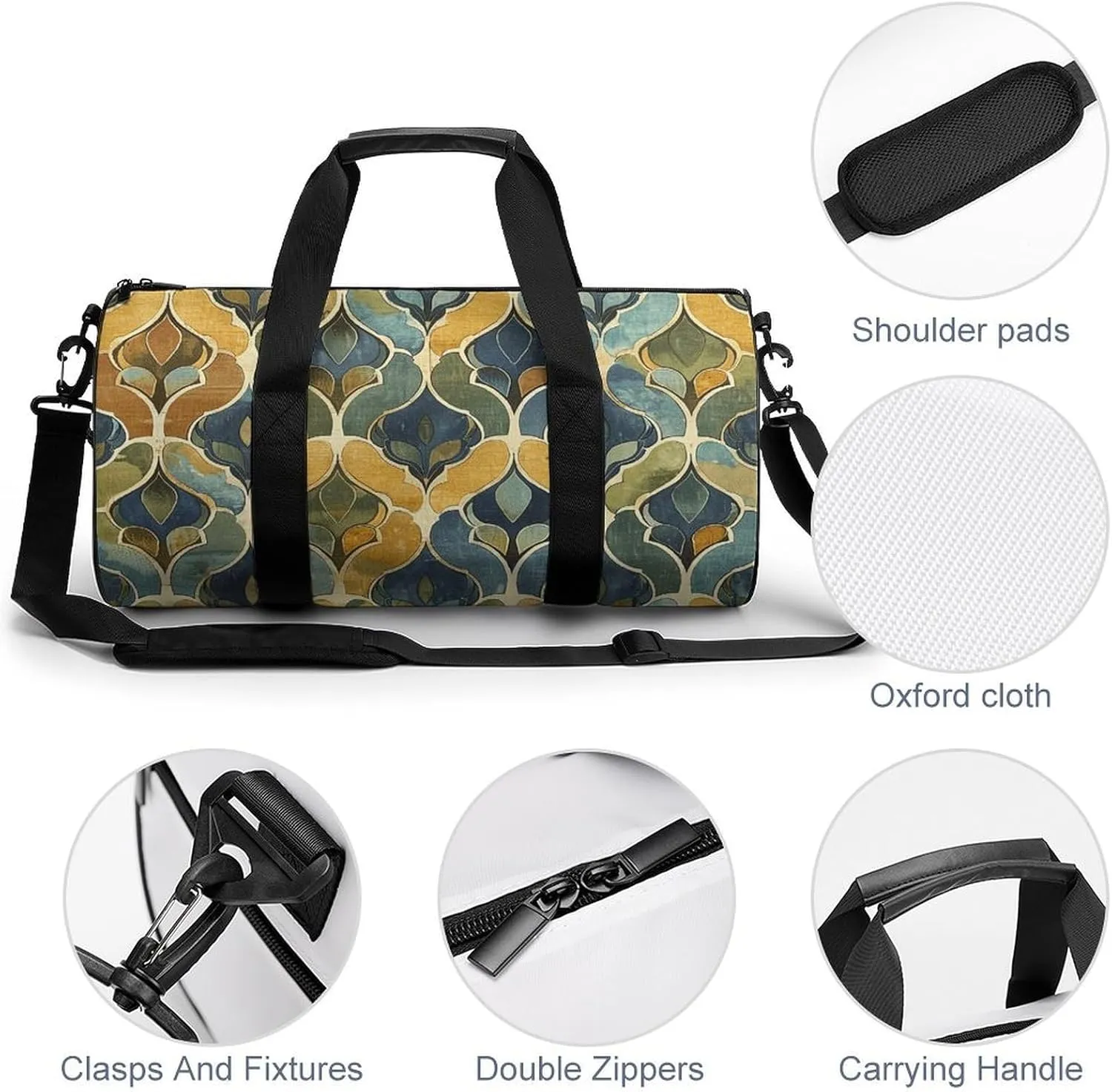 Mustard Yellow And Brown Gym Bag Small Travel Duffle Bag with Compartment Carry On Weekender Bag for Women Men